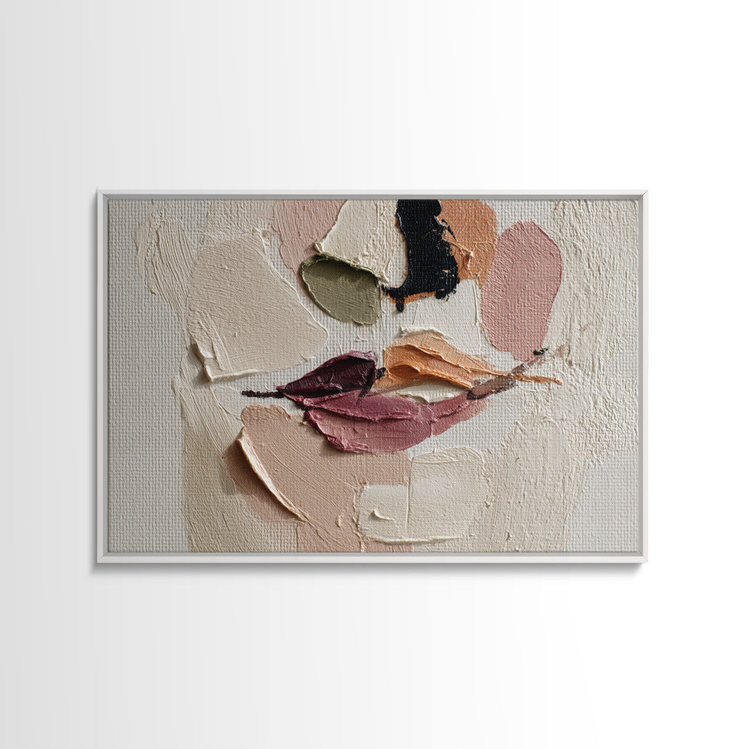 Abstract Lips and Hand Fashion Sketch Framed Canvas Print, Line Art, Bird Wall Art, Living Room Decor, Abstract Art, Line, LIN-3x2-46