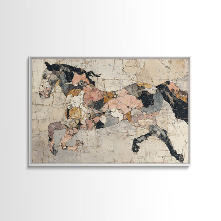 Abstract Horse Formed from Graceful Contour Canvas Print, Line Art, Printable, Living Room Decor, Abstract Art, Line, LIN-3x2-56