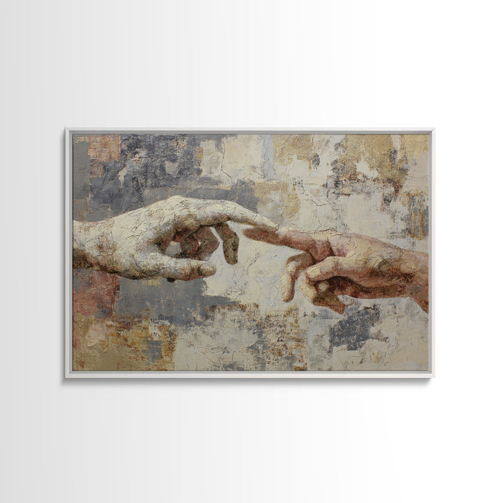 Two Hands Nearly Touching Canvas Print, Line Art, Luxury Decor, Living Room Decor, Abstract Art, Line, Printable, LIN-3x2-57