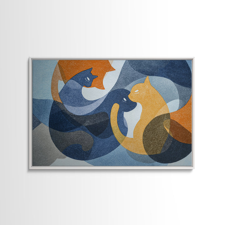 Monoline Cat Stretching Canvas Print, Line Art, Modern Decor, Living Room Decor, Abstract Art, Line, Contemporary Art, LIN-3x2-58