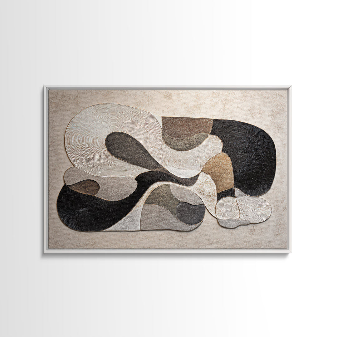 Abstract Vase and Flowers Framed Canvas Print, Line Art, Digital Wall Art, Living Room Decor, Line, Minimalist Wall Art, LIN-3x2-64