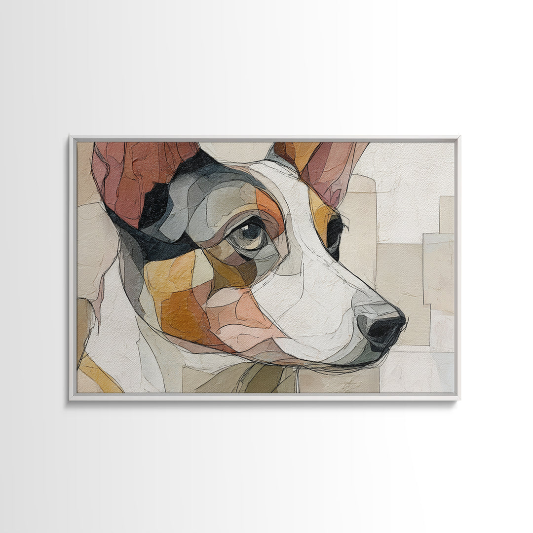 Continuous Line Dog Portrait Framed Canvas Print, Line Art, Room Decor, Living Room Decor, Fine Art, Line, Digital Wall Art, LIN-3x2-65