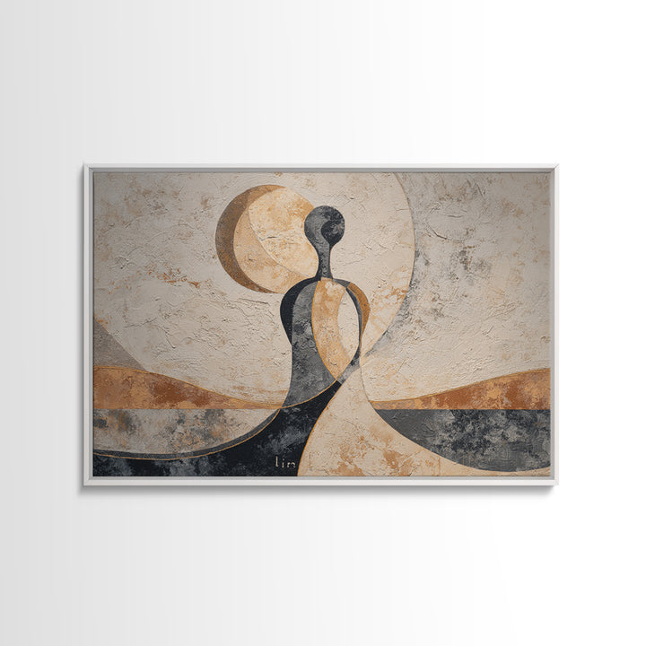 Single Line Yoga Pose Framed Canvas Print, Line Art, Textured Painting, Living Room Decor, Fine Art, Line, Canvas Art, LIN-3x2-69