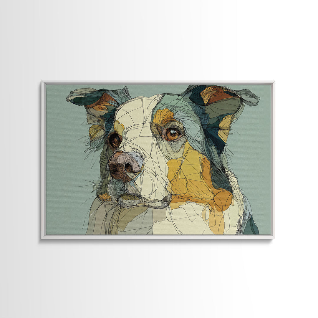 Continuous Line Dog Portrait Canvas Print, Line Art, Home Decor, Living Room Decor, Line, Modern Wall Art, Boho Wall Decor, LIN-3x2-89