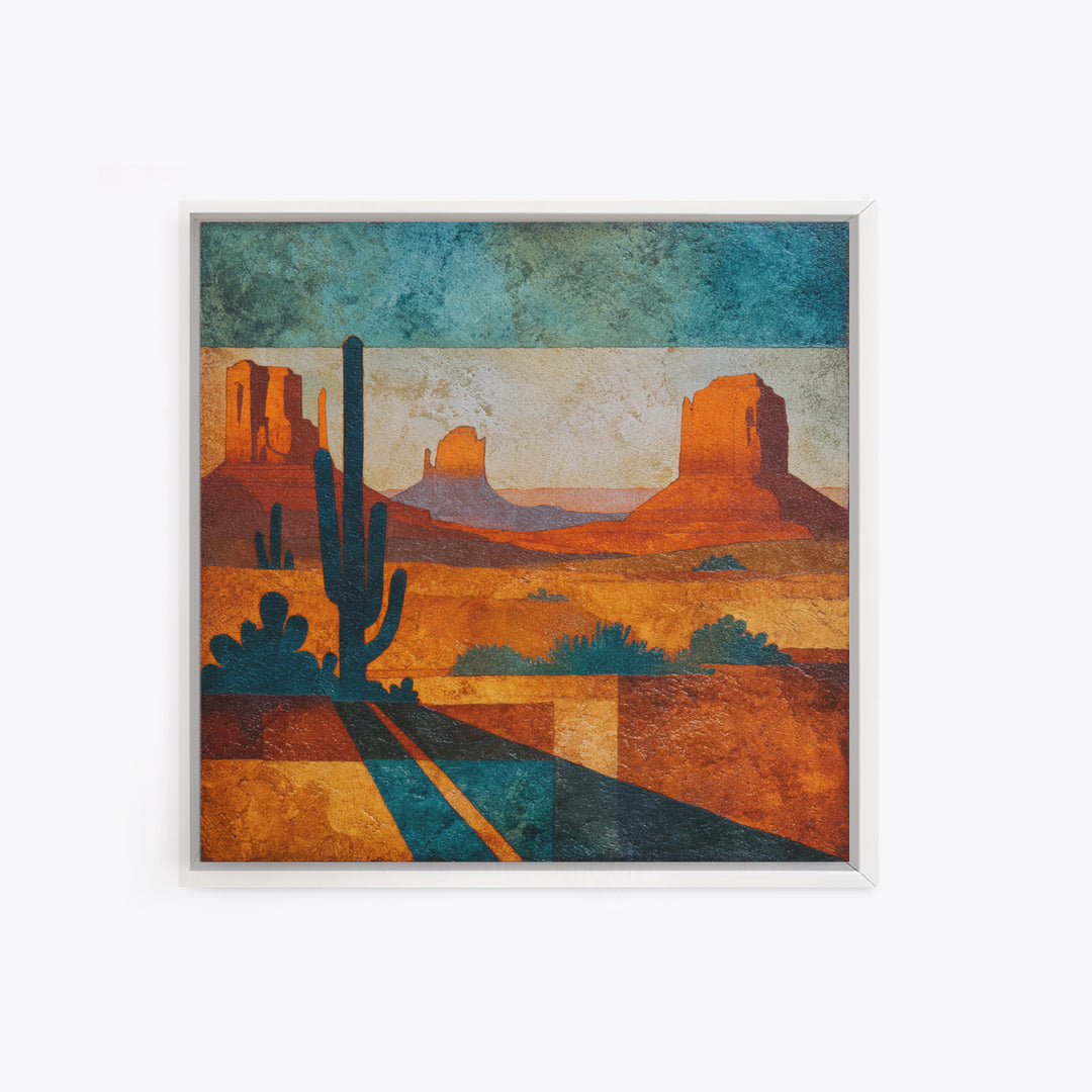 Earthy Desert Landscape Framed Canvas Print, Living Room Art, Wall Decor, Living Room Decor, Oil Painting, Living, Abstract Art, LIR-1x1-12