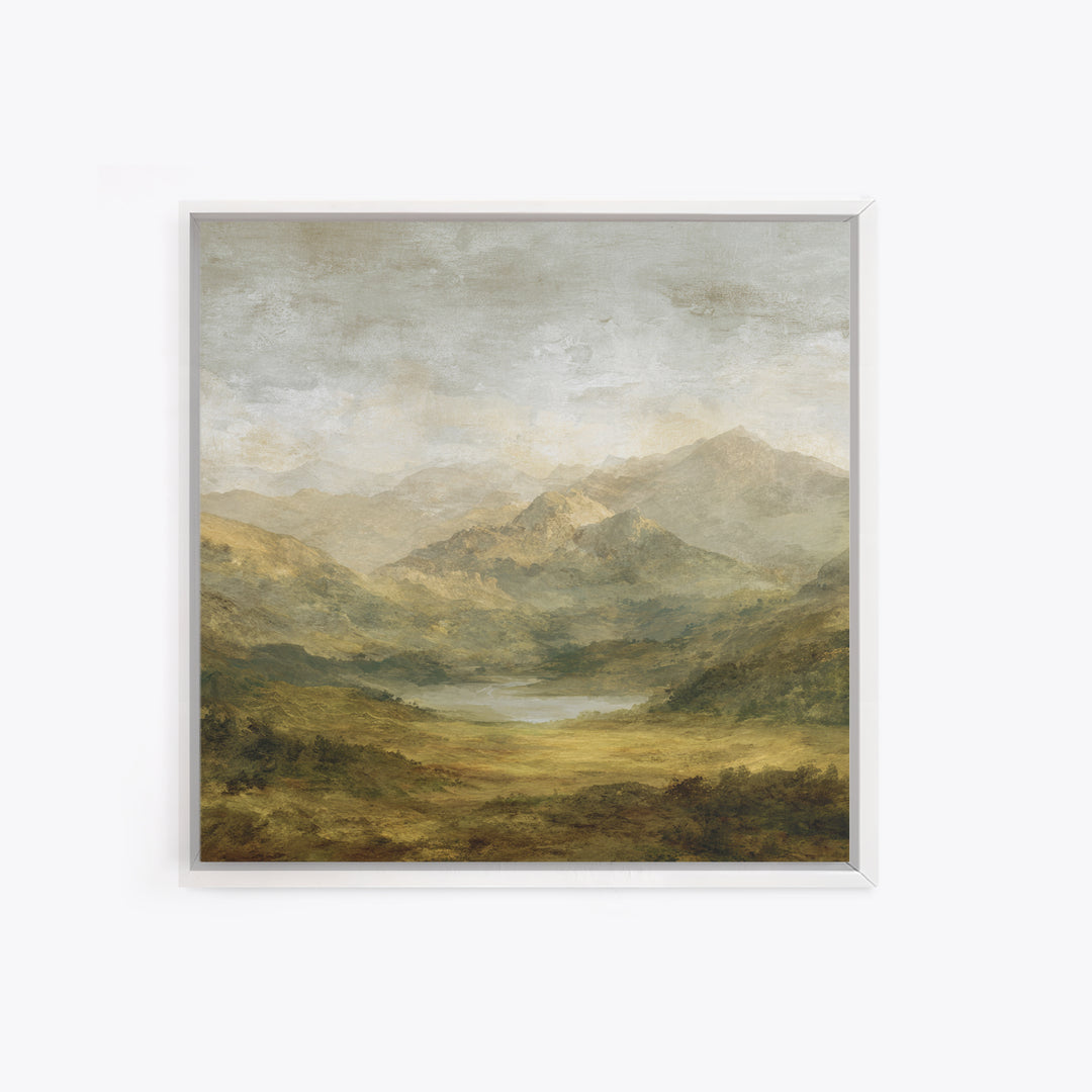 Classic Mountain Panorama for Cozy Interiors Canvas Print, Living Room Art, Abstract Art, Living Room Decor, Living, Boho Decor, LIR-1x1-16