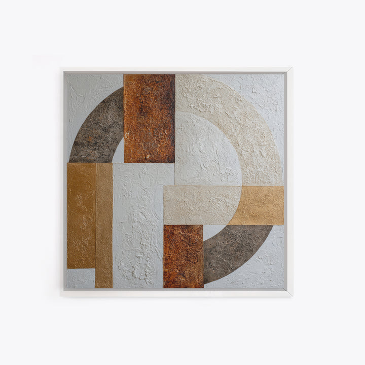 Monochrome Stone Texture Abstraction Framed Canvas Print, Living Room Art, Neutral Decor, Living Room Decor, Fine Art, Living, LIR-1x1-21