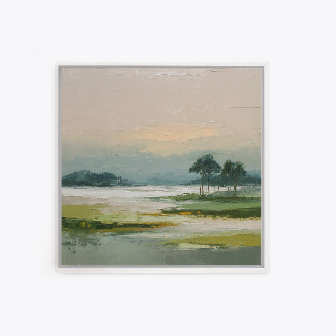 Modern Landscape with Expansive Calm Sky Canvas Print, Living Room Art, Oil Painting, Living Room Decor, Fine Art, Living, LIR-1x1-3