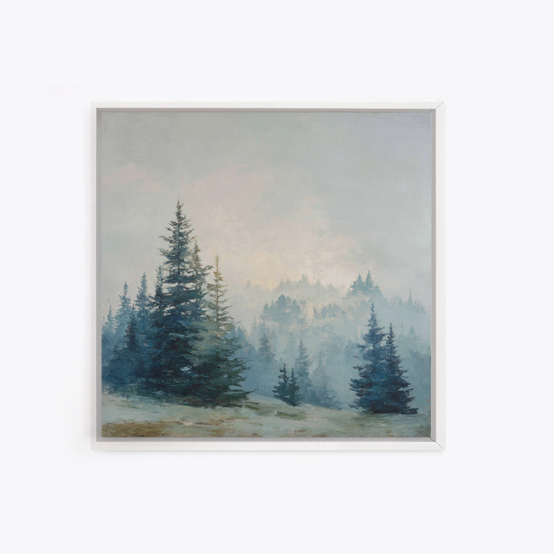 Minimal Scandinavian Forest Framed Canvas Print, Living Room Art, Boho Decor, Living Room Decor, Living, Digital Prints, LIR-1x1-37