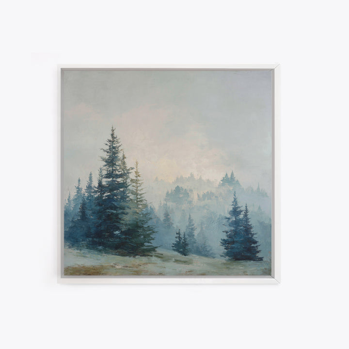 Minimal Scandinavian Forest Framed Canvas Print, Living Room Art, Boho Decor, Living Room Decor, Living, Digital Prints, LIR-1x1-37