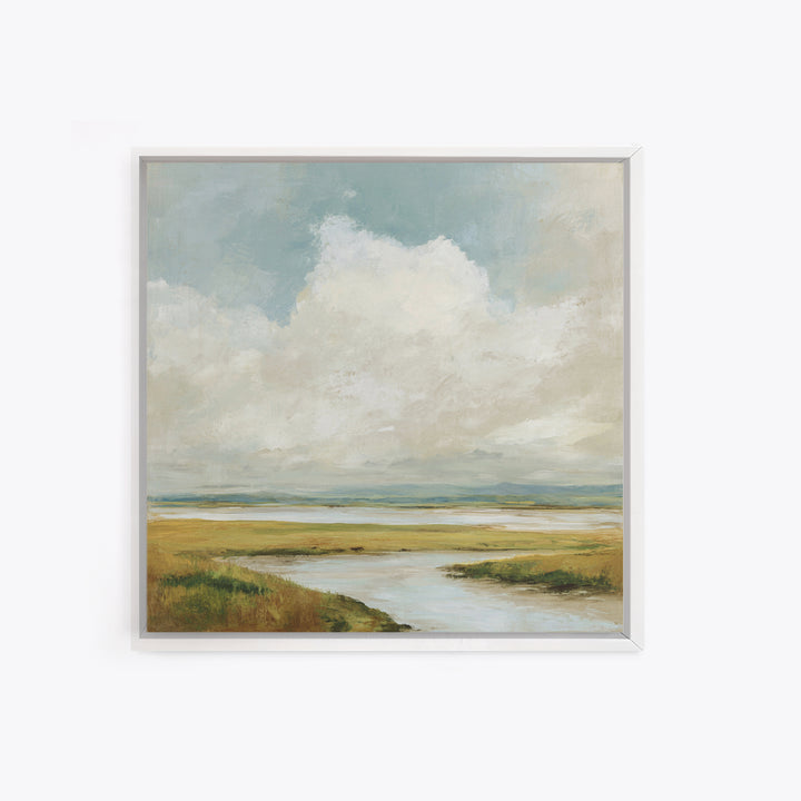 Modern Landscape with Expansive Calm Sky Framed Canvas Print, Living Room Art, Bedroom Wall Art, Living Room Decor, Living, LIR-1x1-51