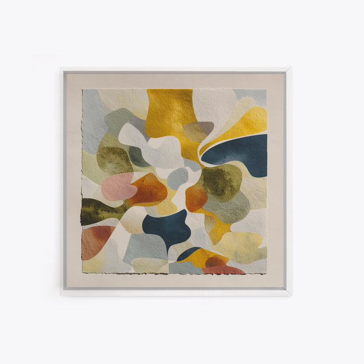 Abstract Organic Shapes Framed Canvas Print, Living Room Art, Neutral Decor, Living Room Decor, Fine Art, Living, Home Decor, LIR-1x1-63
