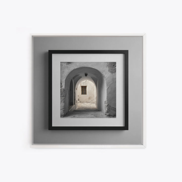 Black and White Architectural Arch Composition Framed Canvas Print, Living Room Art, Boho Decor, Living Room Decor, LIR-1x1-79