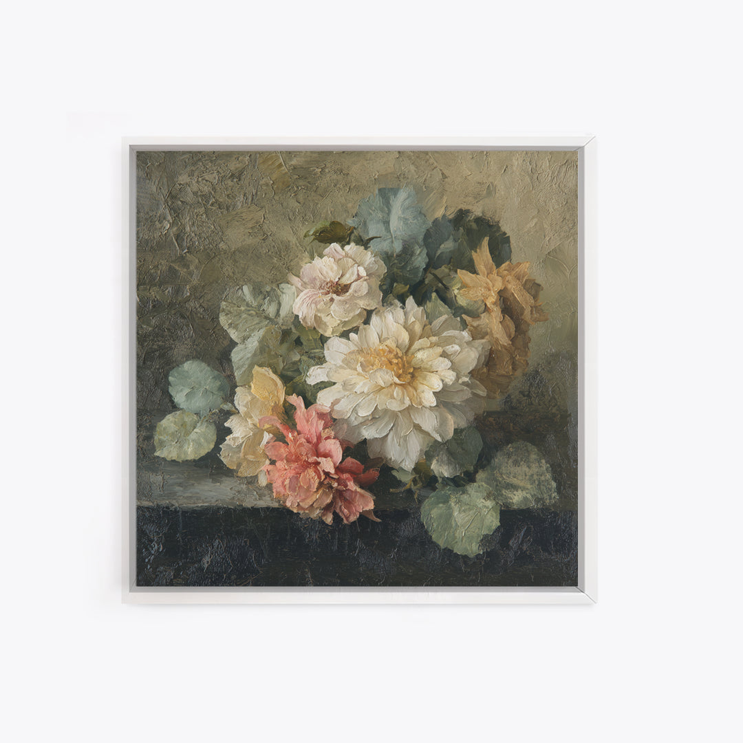 Large Floral Still Life Canvas Print, Living Room Art, Wall Decor, Living Room Decor, Oil Painting, Living, Abstract Art, LIR-1x1-81