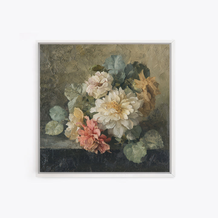 Large Floral Still Life Canvas Print, Living Room Art, Wall Decor, Living Room Decor, Oil Painting, Living, Abstract Art, LIR-1x1-81