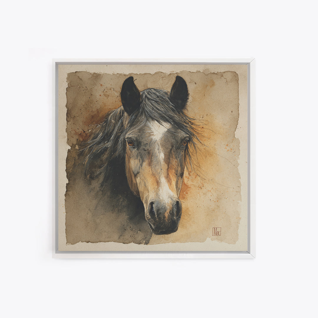 Contemporary Horse Portrait Canvas Print, Living Room Art, Boho Decor, Living Room Decor, Fine Art, Living, Digital Prints, LIR-1x1-82