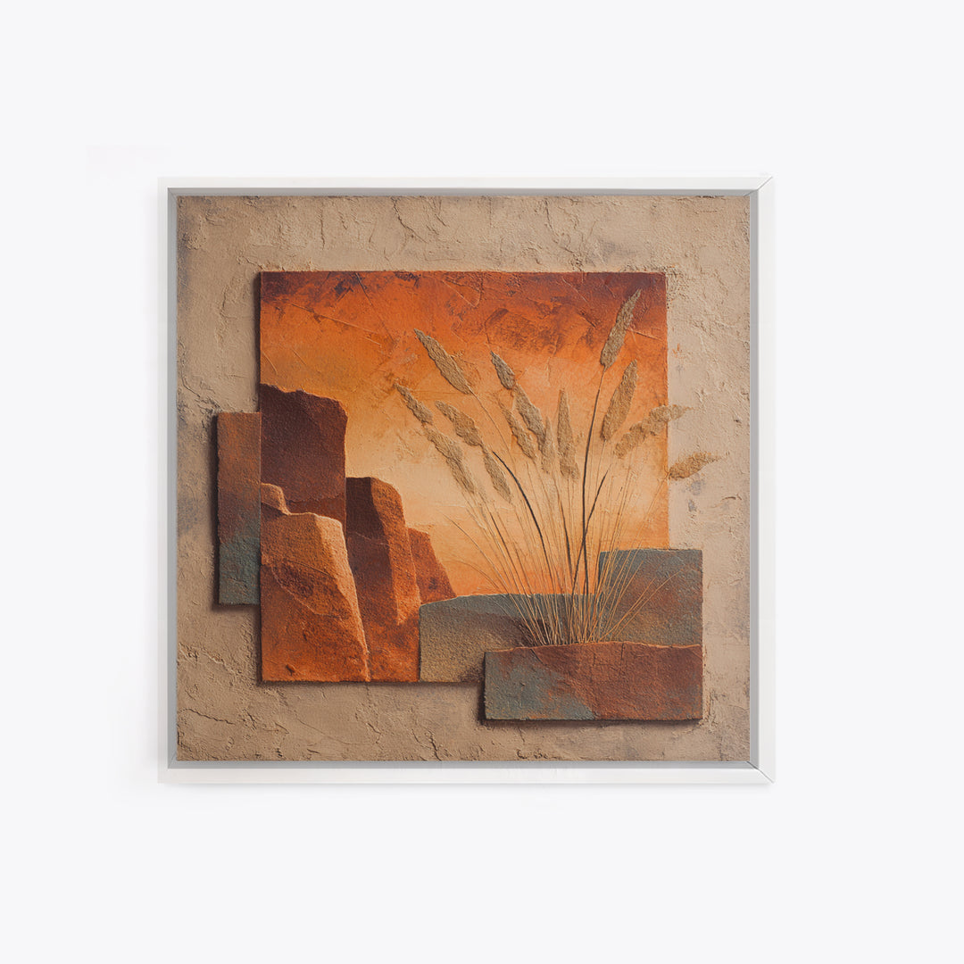 Earthy Desert Landscape Framed Canvas Print, Living Room Art, Dopamine Decor, Living Room Decor, Fine Art, Living, LIR-1x1-84
