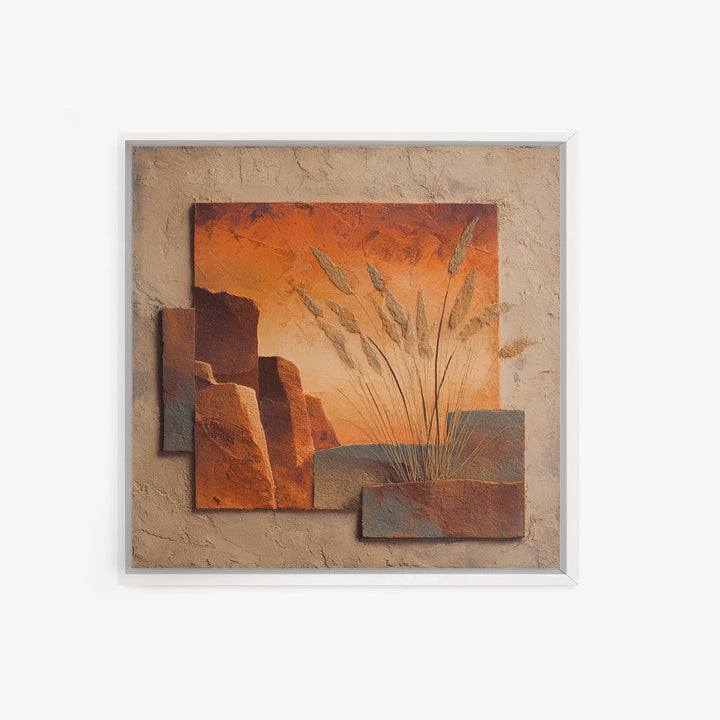 Earthy Desert Landscape Framed Canvas Print, Living Room Art, Dopamine Decor, Living Room Decor, Fine Art, Living, LIR-1x1-84