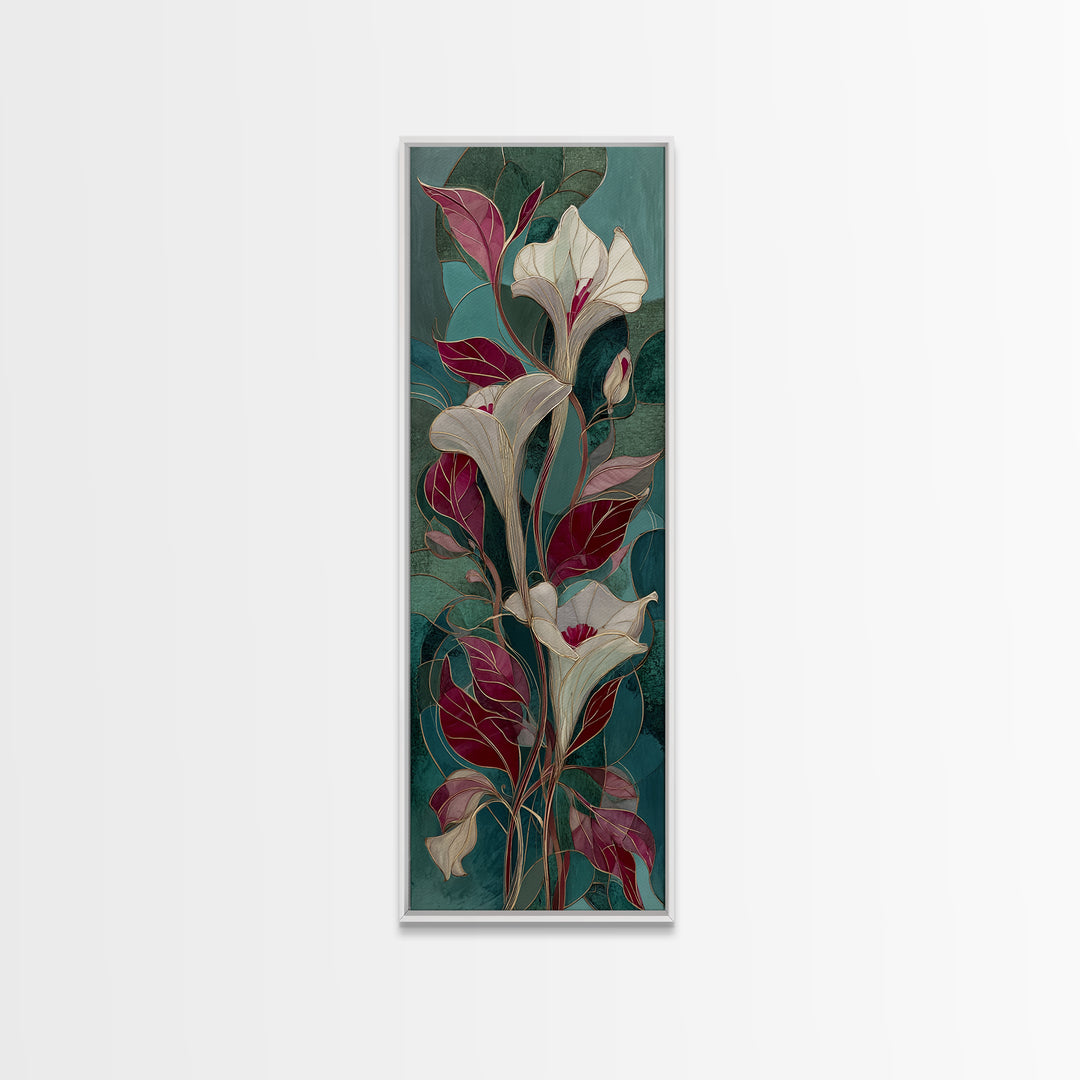 Botanical Vase Painting Canvas Print, Living Room Art, Gallery Decor, Living Room Decor, Fine Art, Living, Wall Art, Home Decor, LIR-1x3-14