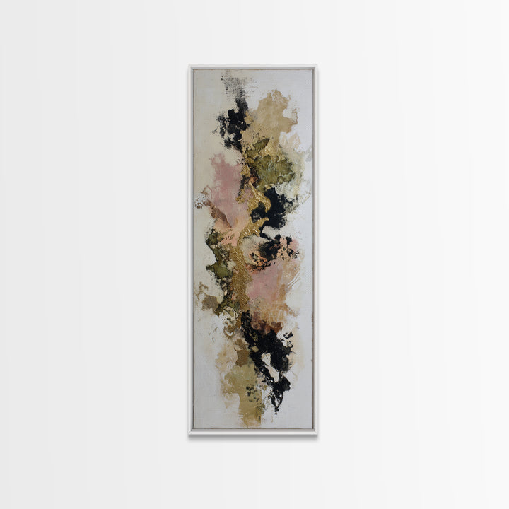 Gold Accented Abstract Brushwork Canvas Print, Living Room Art, Living Room Wall Art, Living Room Decor, Abstract Art, Living, LIR-1x3-2
