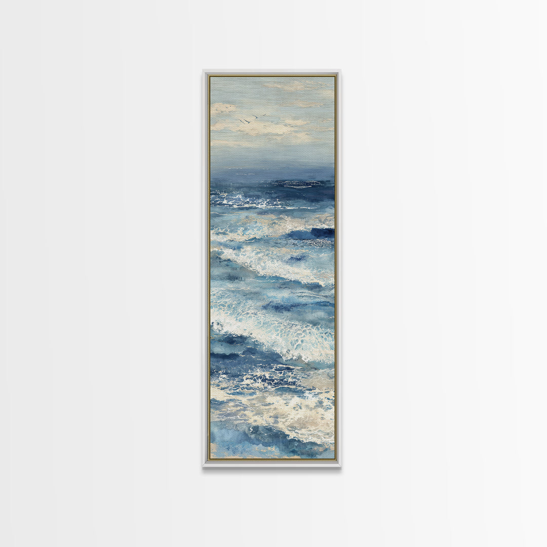 Coastal Aerial Shoreline Canvas Print, Living Room Art, Large Wall Art, Living Room Decor, Fine Art, Living, Dopamine Decor, LIR-1x3-23