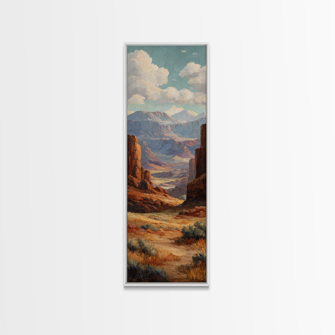 Earthy Desert Landscape Framed Canvas Print, Living Room Art, Wall Decor, Living Room Decor, Oil Painting, Living, Abstract Art, LIR-1x3-24