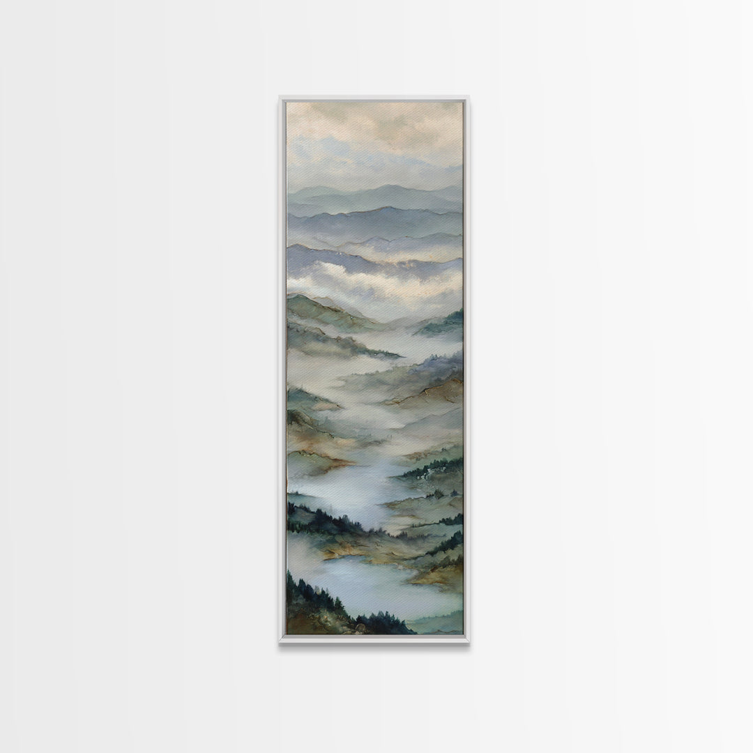 Classic Mountain Panorama for Cozy Interiors Canvas Print, Living Room Art, Painting, Living Room Decor, Fine Art, Living, LIR-1x3-28