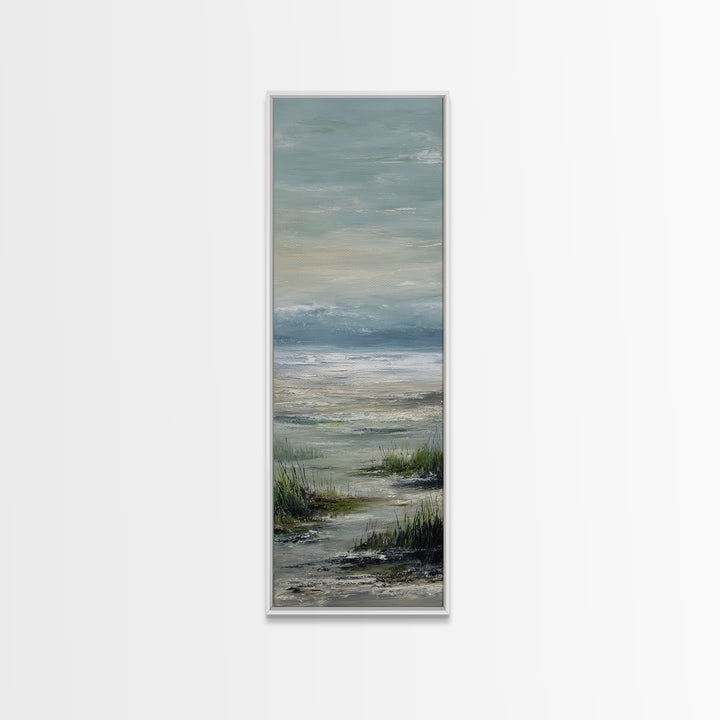 Large Cloudscape with Gentle Movement Framed Canvas Print, Living Room Art, Abstract Art, Living Room Decor, Watercolor Art, LIR-1x3-31