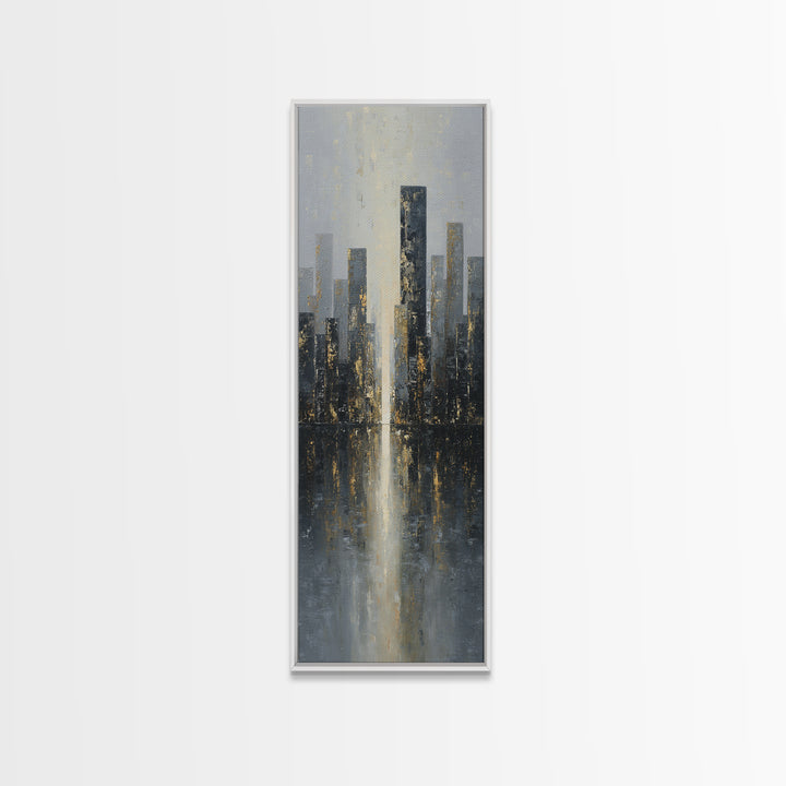 Modern City Skyline Framed Canvas Print, Living Room Art, 3 Piece Wall Art, Living Room Decor, Abstract Art, Living, LIR-1x3-34
