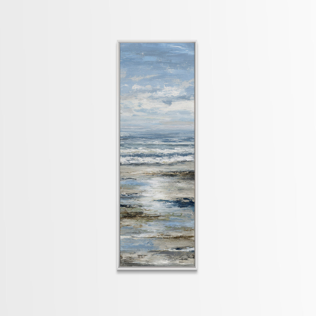Moody Seascape for Dramatic Focal Point Canvas Print, Living Room Art, Neutral Decor, Living Room Decor, Fine Art, Living, LIR-1x3-42