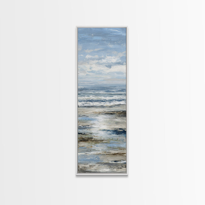 Moody Seascape for Dramatic Focal Point Canvas Print, Living Room Art, Neutral Decor, Living Room Decor, Fine Art, Living, LIR-1x3-42