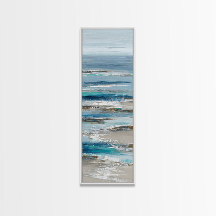 Coastal Aerial Shoreline Framed Canvas Print, Living Room Art, Pet Portraits, Living Room Decor, Living, Neutral Decor, LIR-1x3-47