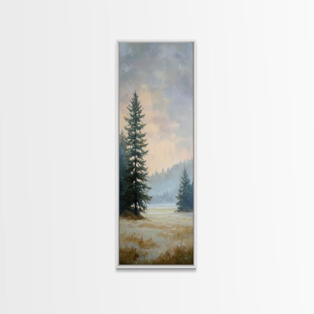 Quiet Meadow Landscape Canvas Print, Living Room Art, Living Room Decor, Oil Painting, Living, Statement Artwork, Boho Decor, LIR-1x3-59