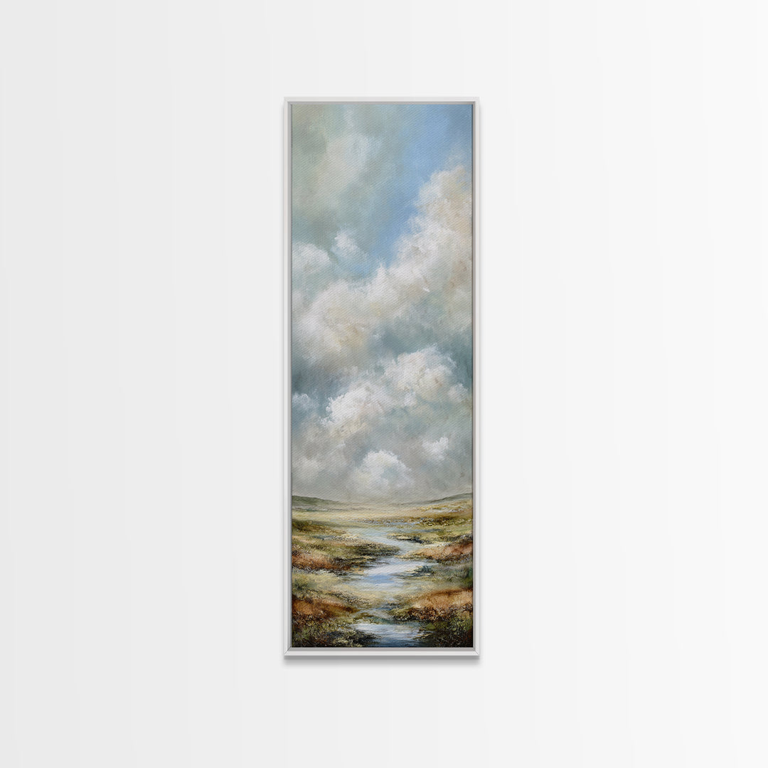 Large Cloudscape with Gentle Movement Canvas Print, Living Room Art, Mid Century Modern, Living Room Decor, Fine Art, Living, LIR-1x3-7