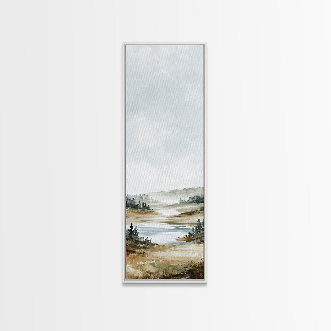 Minimal Scandinavian Forest Canvas Print, Living Room Art, Digital Wall Art, Living Room Decor, Oil Painting, Living, LIR-1x3-73