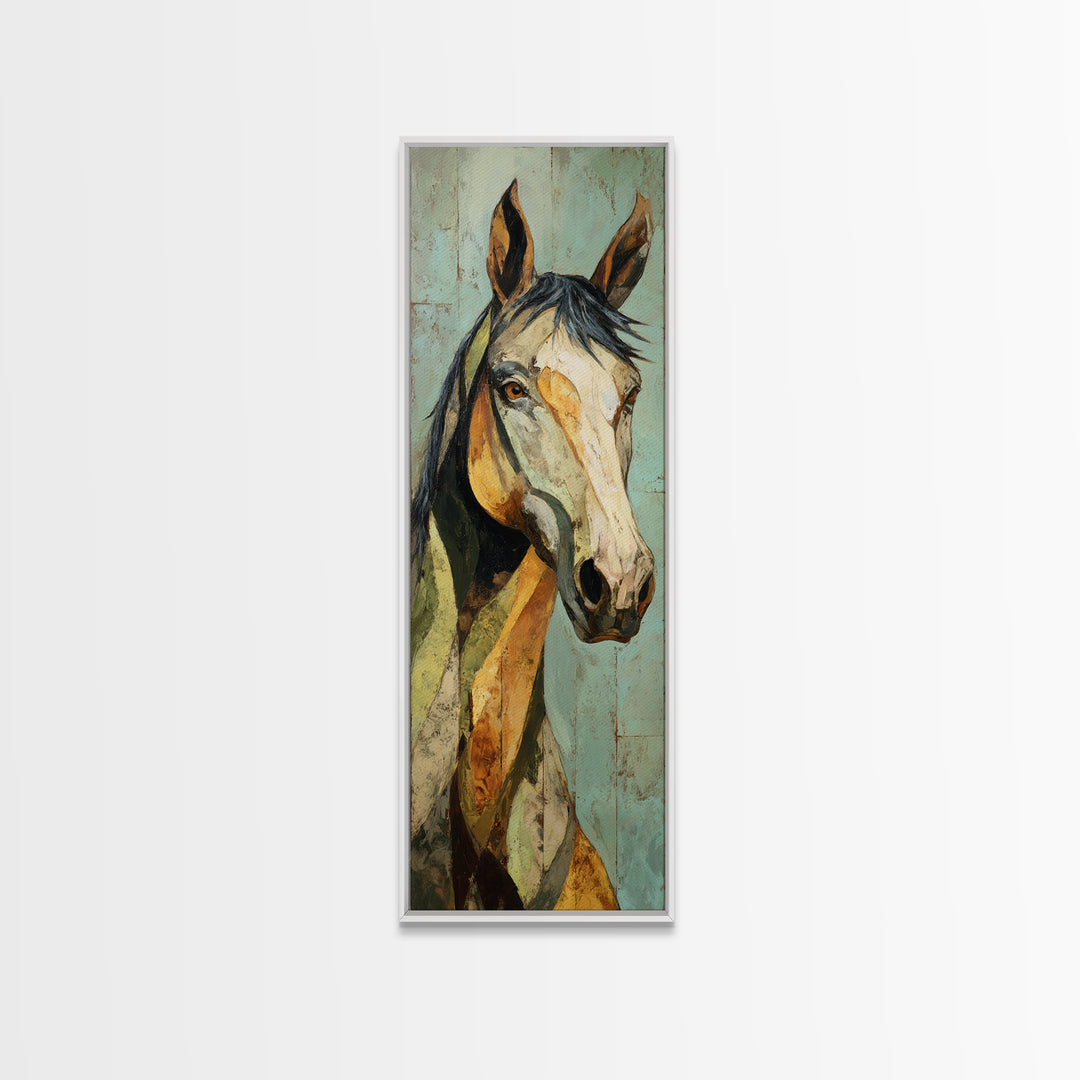 Contemporary Horse Portrait Canvas Print, Living Room Art, Room Decor, Living Room Decor, Oil Painting, Living, Printable, LIR-1x3-94