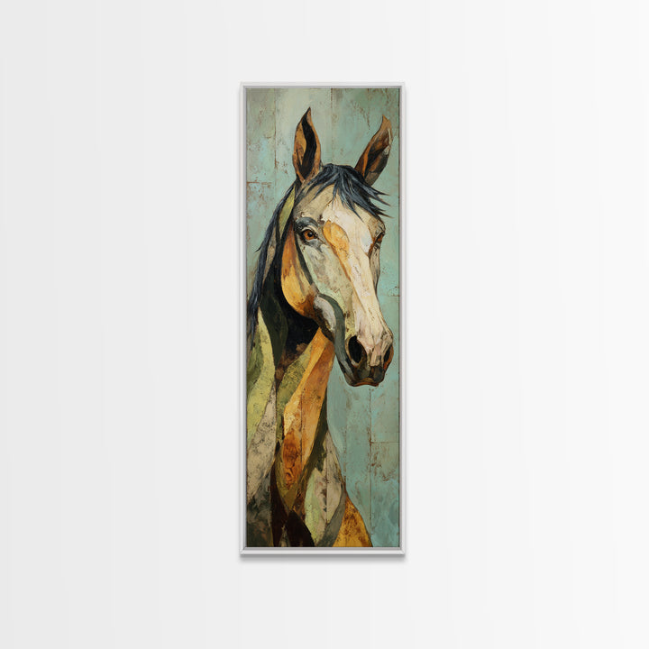 Contemporary Horse Portrait Canvas Print, Living Room Art, Room Decor, Living Room Decor, Oil Painting, Living, Printable, LIR-1x3-94