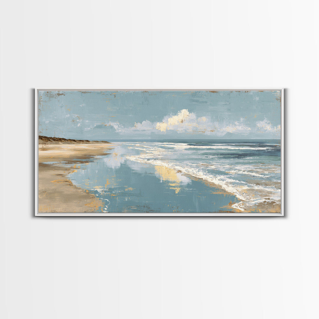 Moody Seascape for Dramatic Focal Point Canvas Print, Living Room Art, Living Room Decor, Abstract Art, Living, LIR-2x1-2