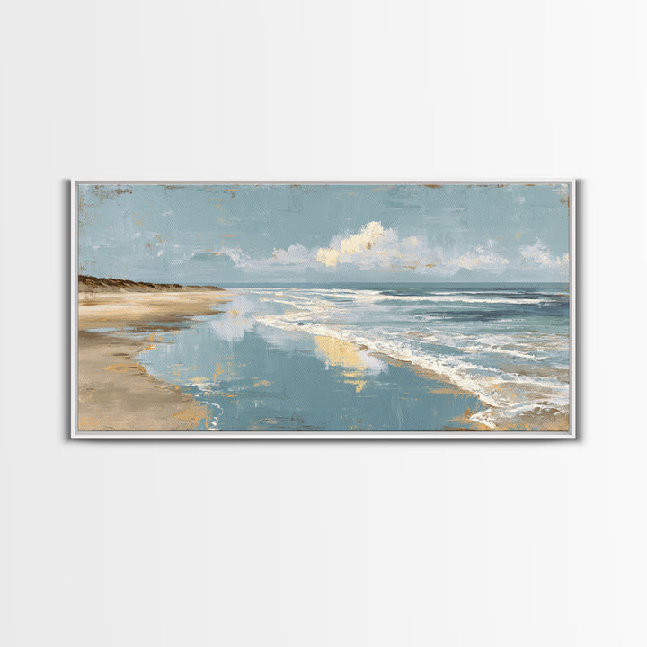 Moody Seascape for Dramatic Focal Point Canvas Print, Living Room Art, Living Room Decor, Abstract Art, Living, LIR-2x1-2