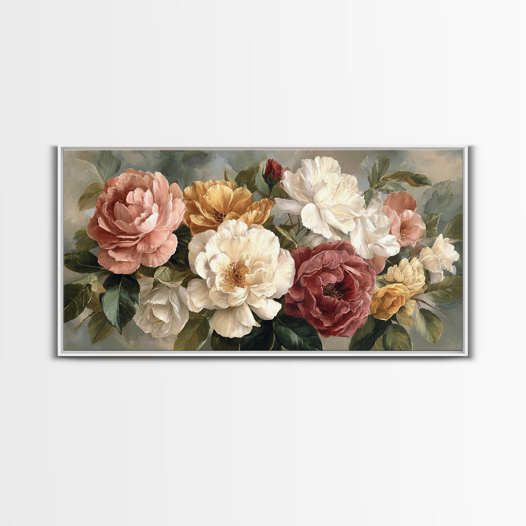 Botanical Vase Painting Canvas Print, Living Room Art, Textured Painting, Living Room Decor, Fine Art, Living, LIR-2x1-22