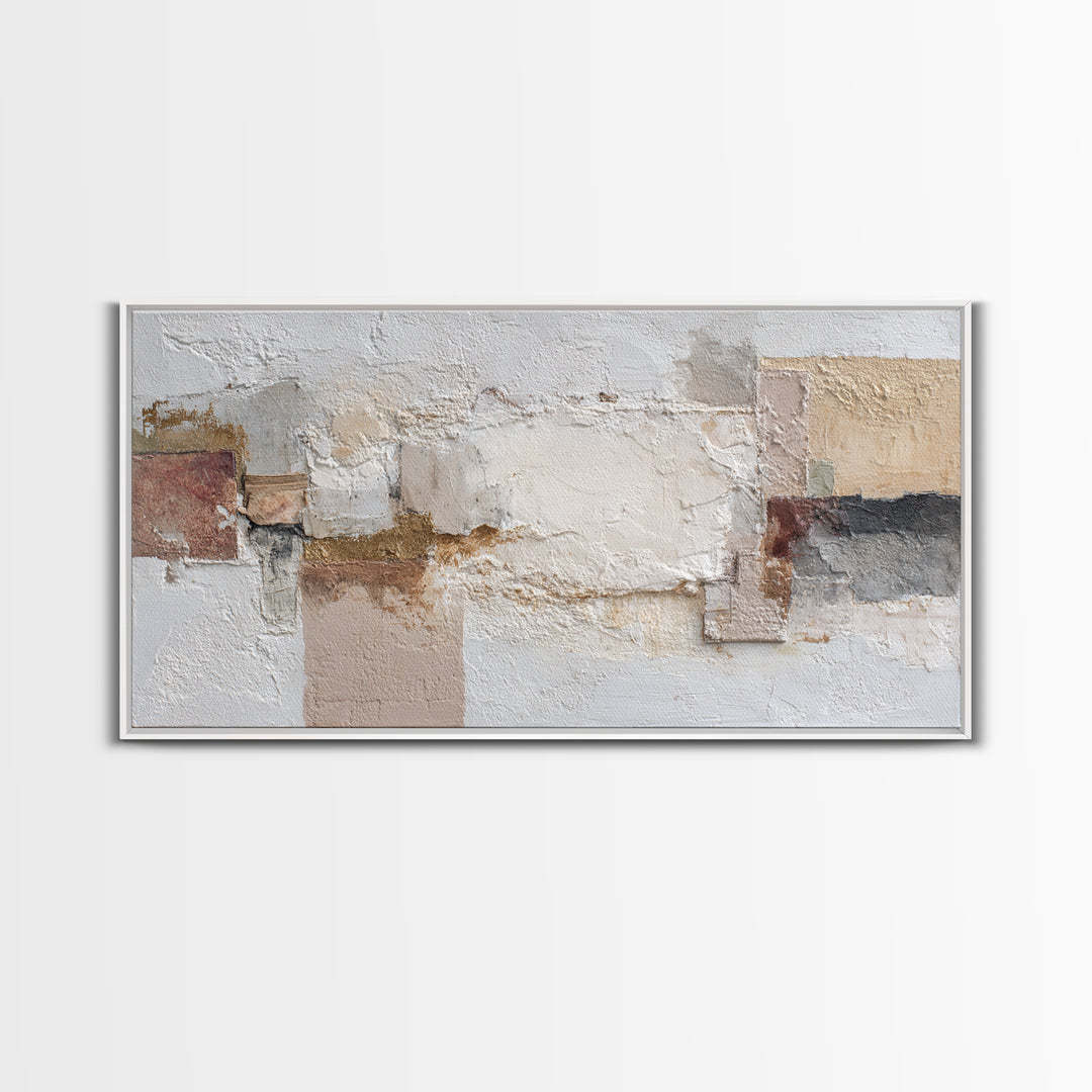 Textured Plaster Abstract Framed Canvas Print, Living Room Art, Printable, Living Room Decor, Fine Art, Living, Printable Art, LIR-2x1-25