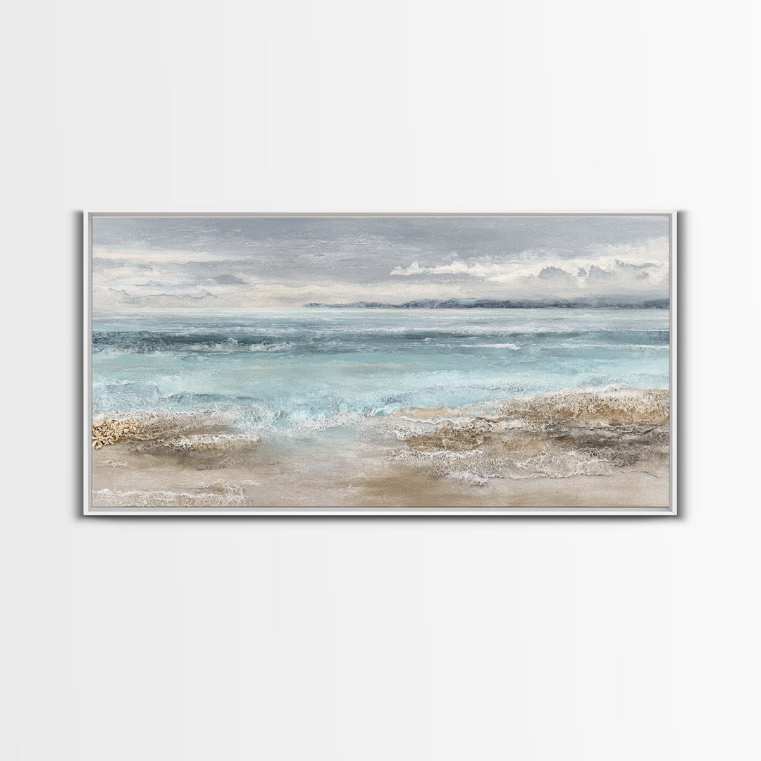 Moody Seascape for Dramatic Focal Point Canvas Print, Living Room Art, Living Room Decor, Abstract Art, Living, LIR-2x1-26