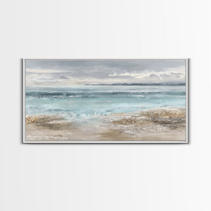 Moody Seascape for Dramatic Focal Point Canvas Print, Living Room Art, Living Room Decor, Abstract Art, Living, LIR-2x1-26