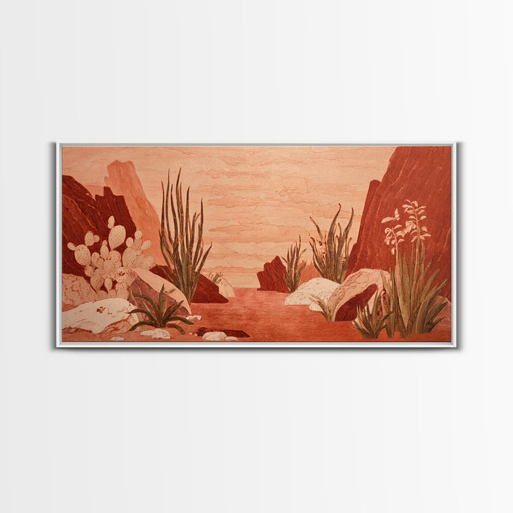 Earthy Desert Landscape Canvas Print, Living Room Art, Wall Art, Living Room Decor, Fine Art, Living, Digital Wall Art, LIR-2x1-32