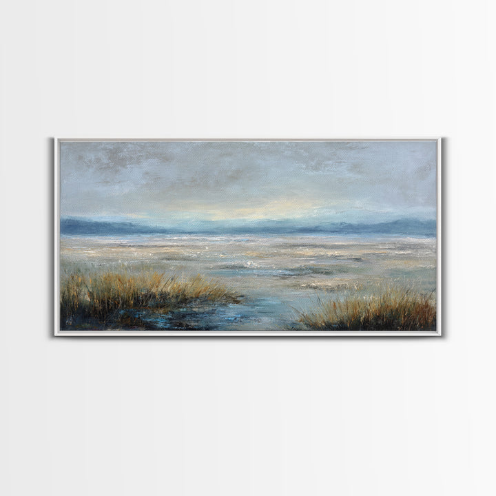 Quiet Meadow Landscape Framed Canvas Print, Living Room Art, Printable, Living Room Decor, Oil Painting, Living, Printable Art, LIR-2x1-43