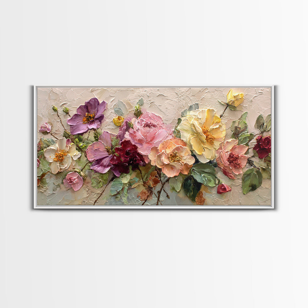 Botanical Vase Painting Framed Canvas Print, Living Room Art, Art, Living Room Decor, Living, Art Nouveau, Abstract Art, LIR-2x1-46