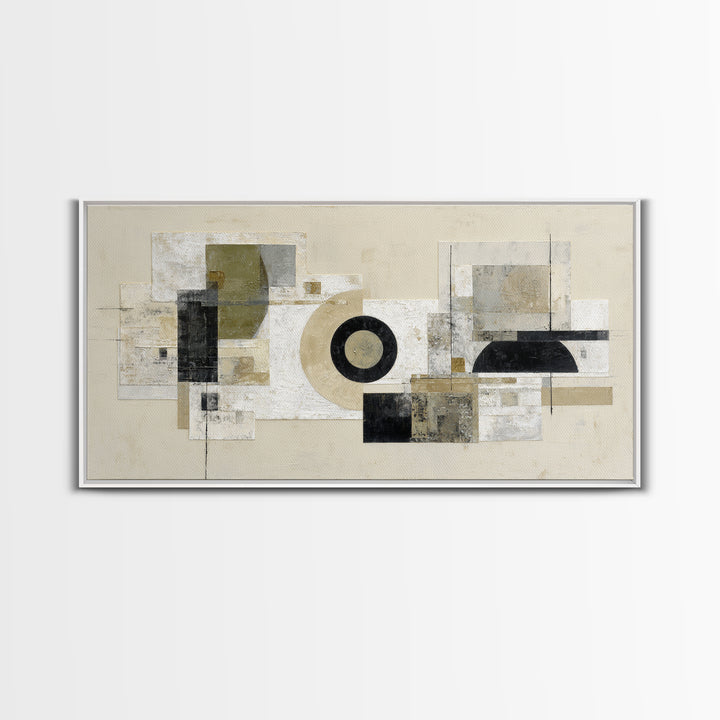 Black and White Architectural Arch Composition Canvas Print, Living Room Art, Abstract Art, Living Room Decor, Living, LIR-2x1-51