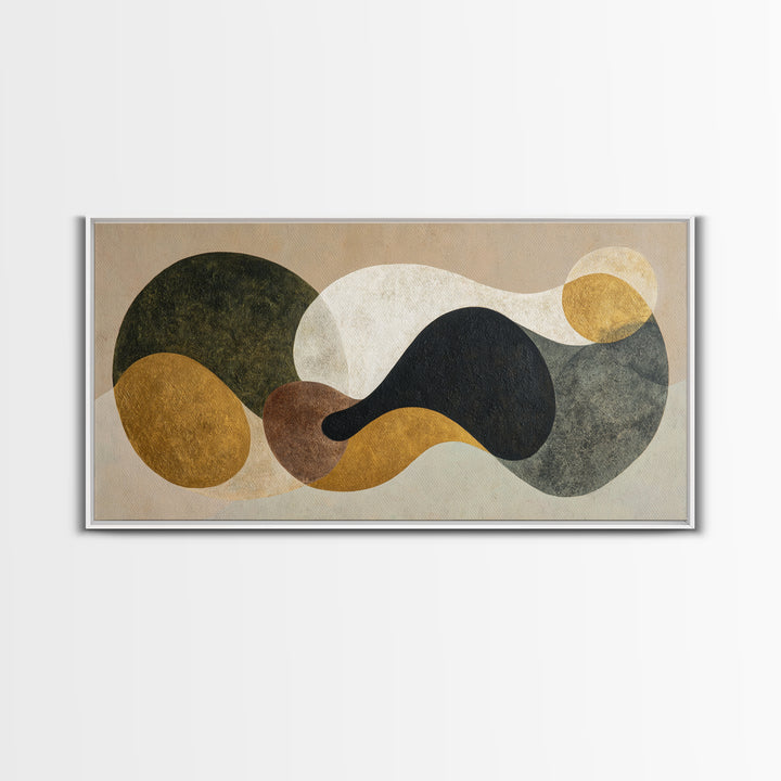 Abstract Organic Shapes Framed Canvas Print, Living Room Art, Abstract Wall Art, Living Room Decor, Abstract Art, Living, LIR-2x1-59