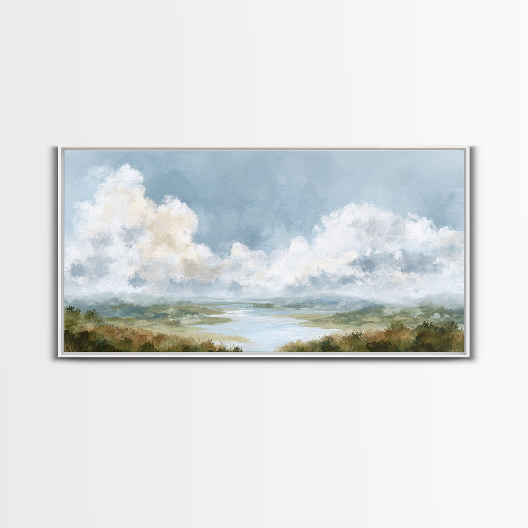 Large Cloudscape with Gentle Movement Canvas Print, Living Room Art, New Home Gift, Living Room Decor, Fine Art, Living, LIR-2x1-63