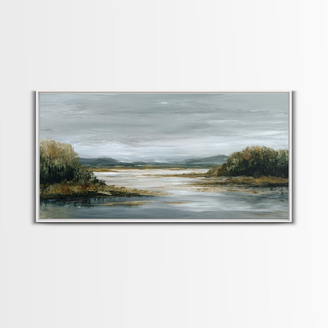 Quiet Meadow Landscape Framed Canvas Print, Living Room Art, Gallery Decor, Living Room Decor, Fine Art, Living, Wall Art, LIR-2x1-67